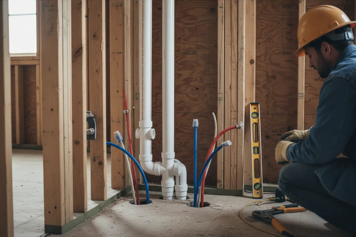 Drain and supply rough-in during Garbage Disposal Repair in Thorp